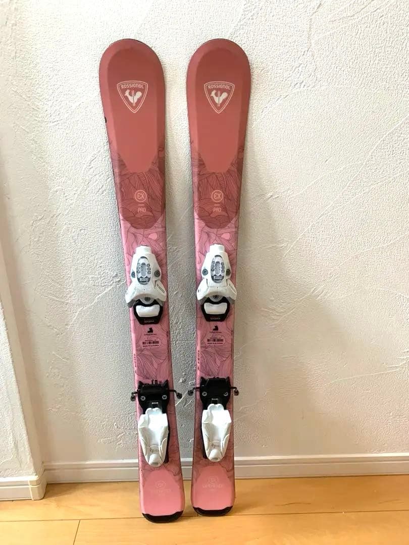 【美品】ロシニョール ピンク スキー板 92cm ホワイトバインディング