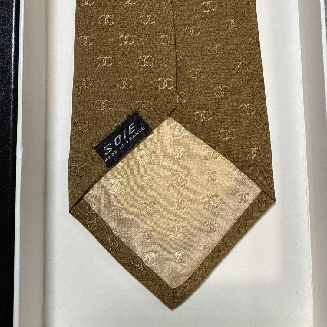 美品　シャネル　ネクタイ　茶色系　CCココマーク　総柄　結婚式
