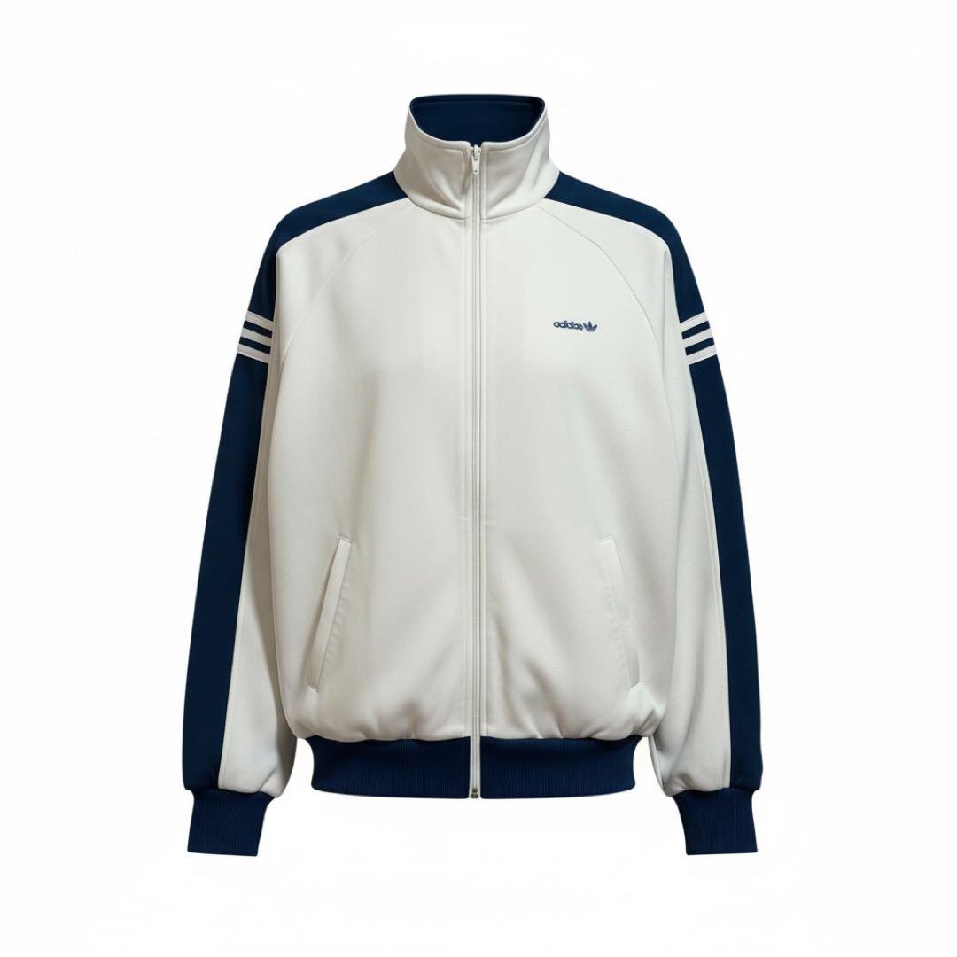 開*賢様 ヴィンテージ 西ドイツ製adidas ジャージ ホワイト ネイビー L