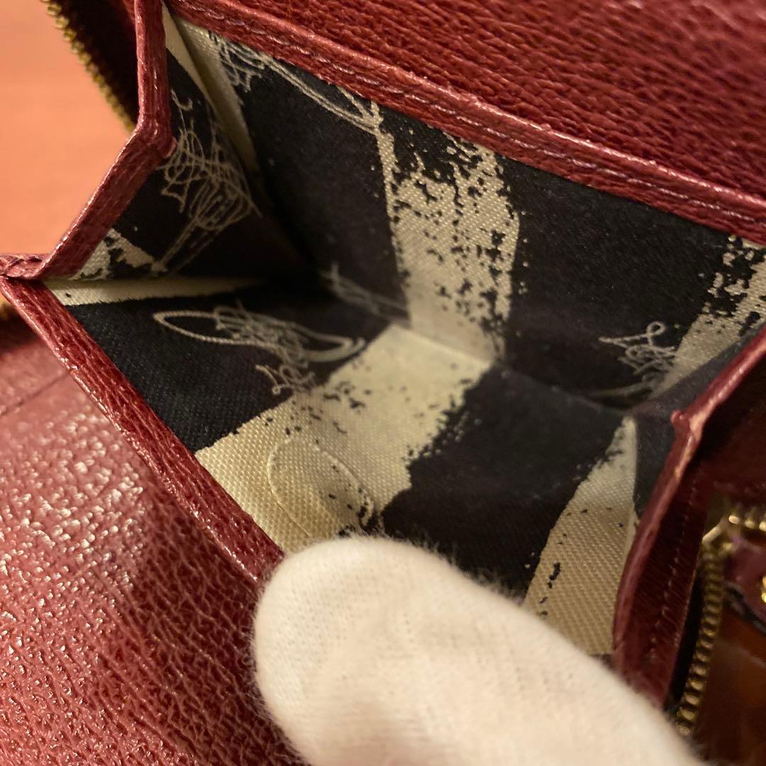 【極美品】ヴィヴィアン ニつ折り財布　金オーブ　エグゼクティブ　ボルドー　赤