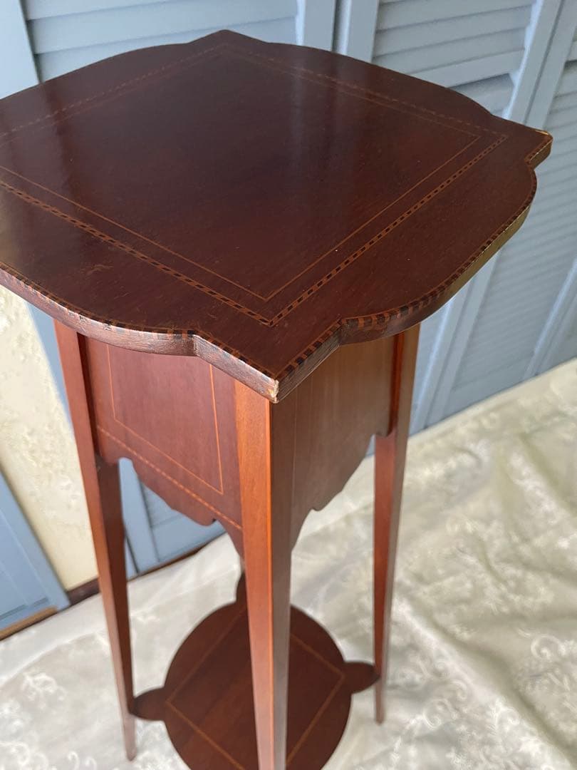 E様用 イギリスアンティーク　フラワースタンド 象嵌　インレイ　花台　飾り棚