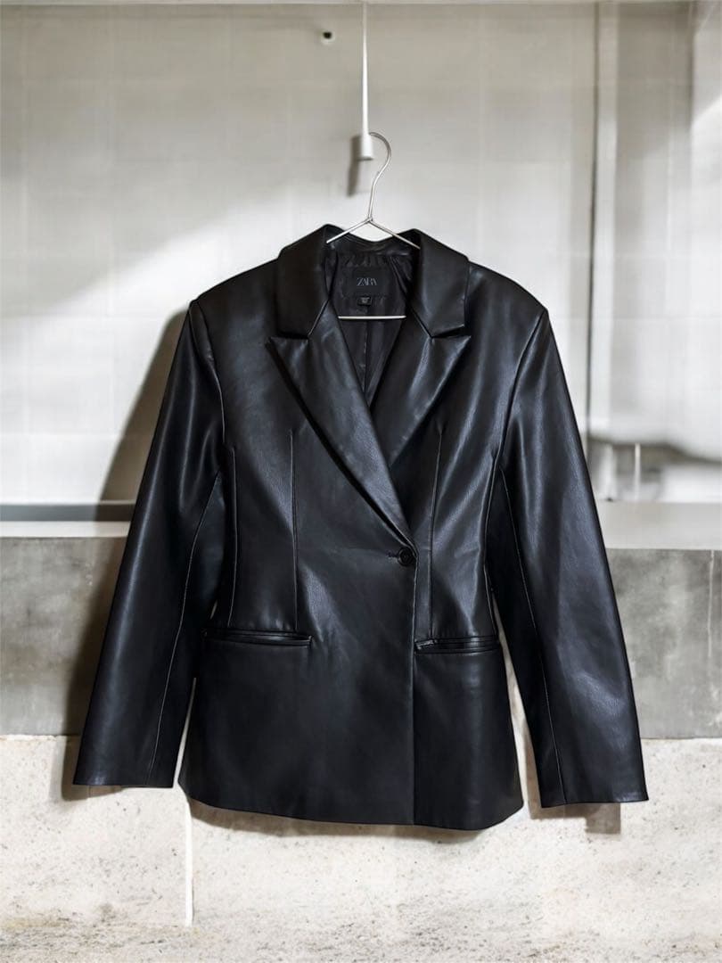 【美品】 ZARA レザー テーラード ブレザー 値下げ可