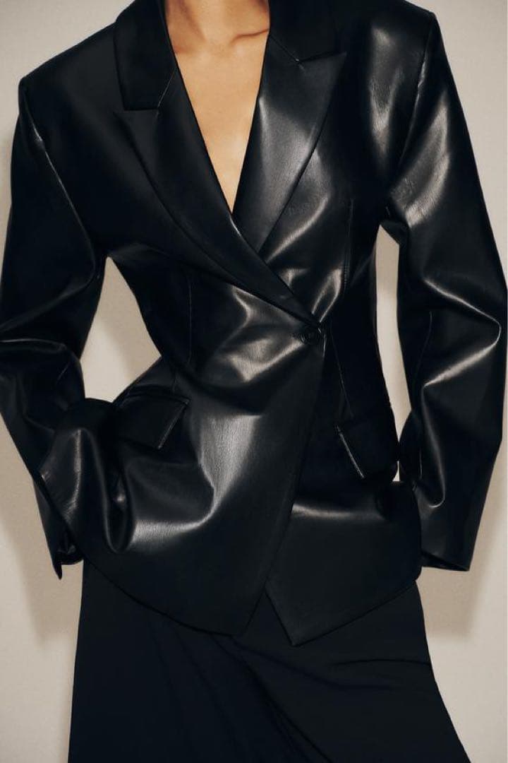 【美品】 ZARA レザー テーラード ブレザー 値下げ可