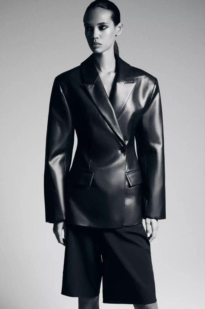 【美品】 ZARA レザー テーラード ブレザー 値下げ可