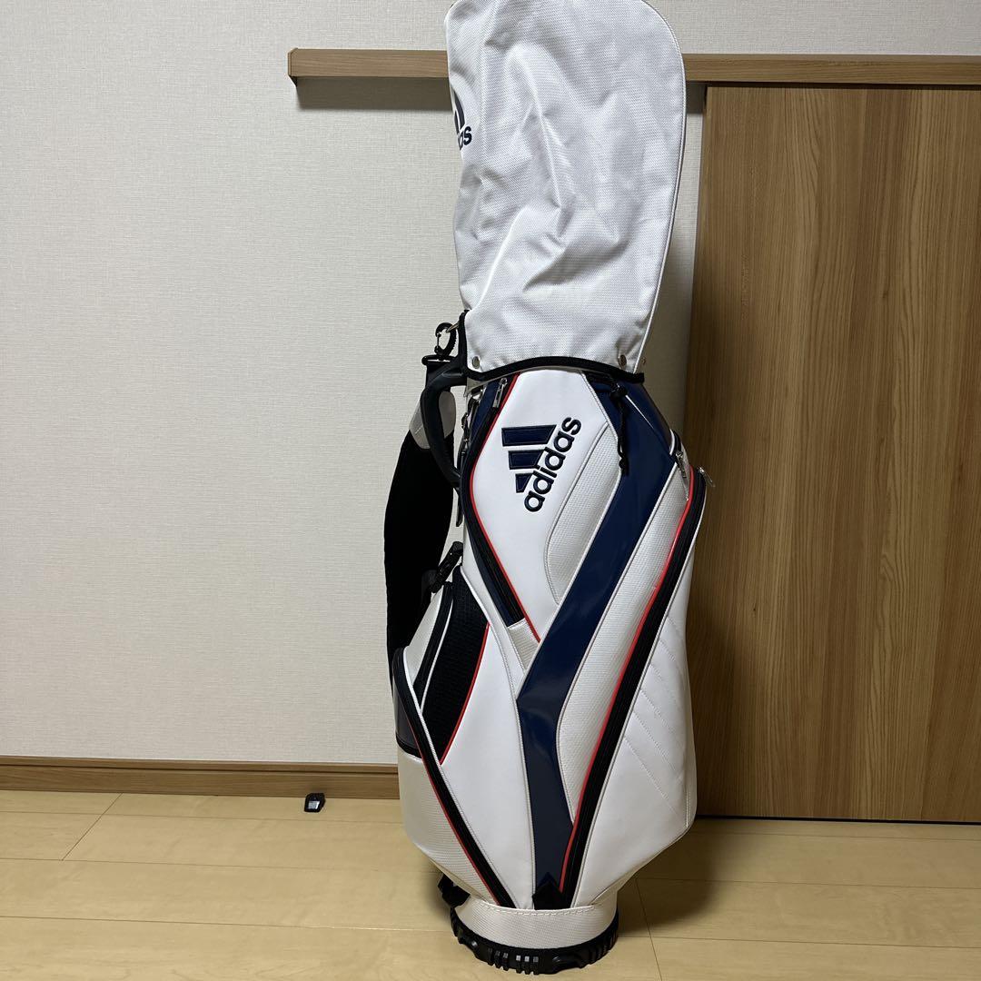 極美品 adidas golf アディダス ゴルフ キャディバッグ ５口 軽量
