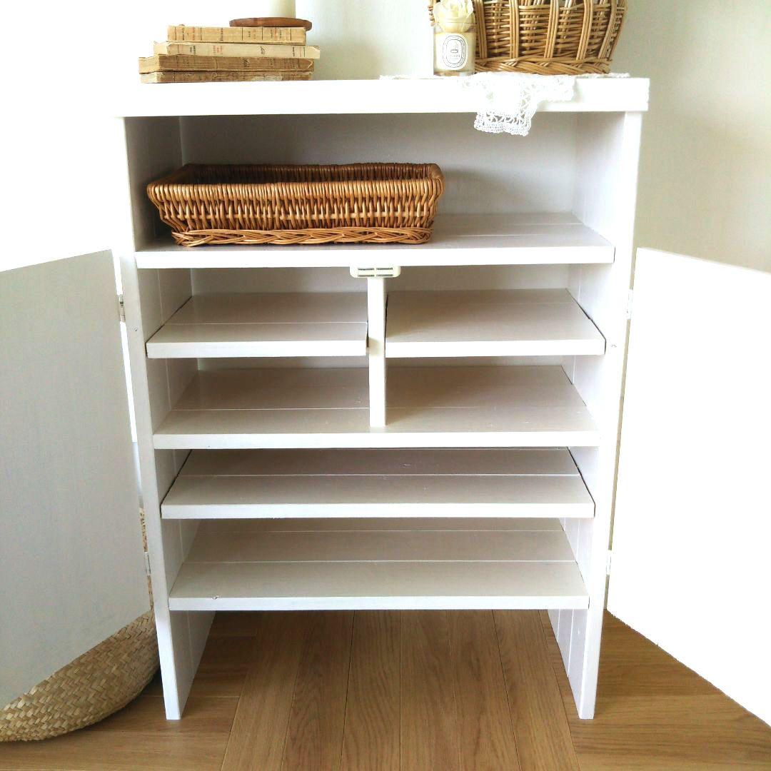 ハンドメイド 木製 キャビネット ホワイト☆