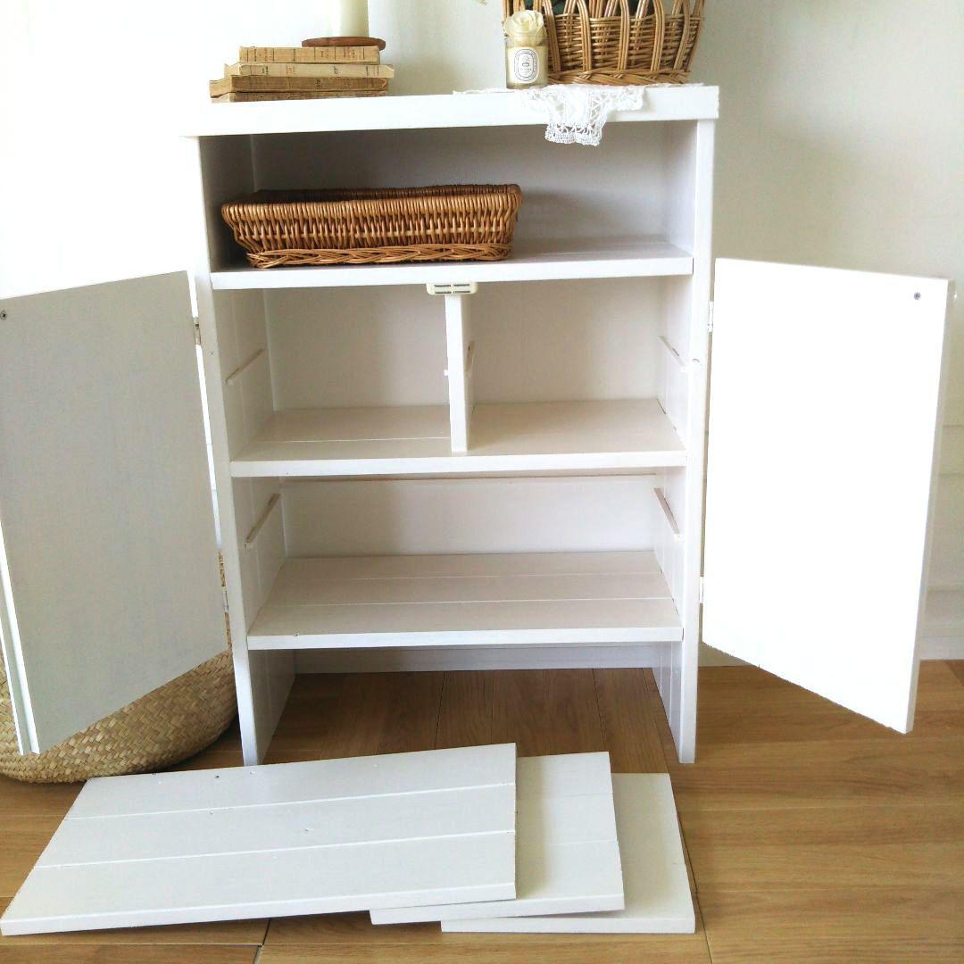 ハンドメイド 木製 キャビネット ホワイト☆