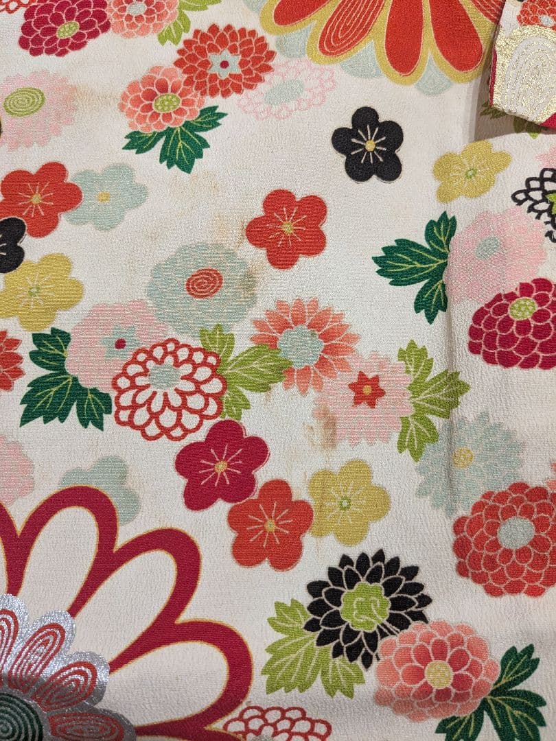 七五三　3歳　アンティーク　着物　被布エプロン　セット