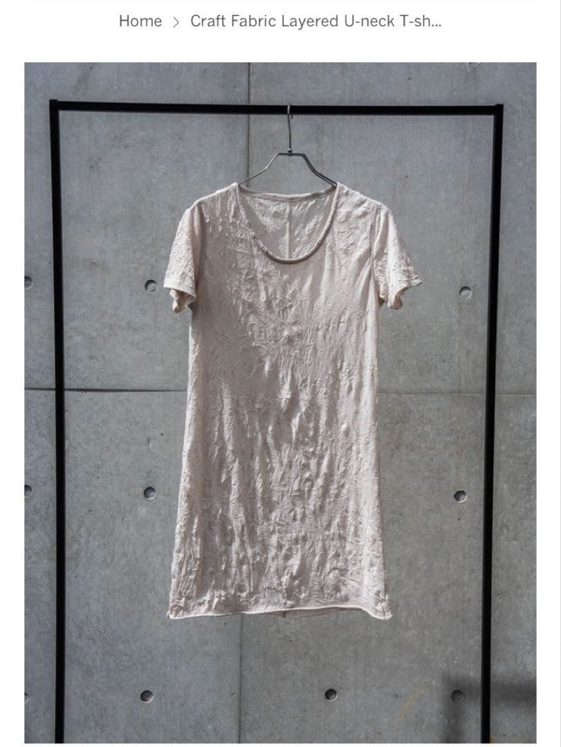 トップス PRY Craft Fabric Layered U-neck T-shirt
