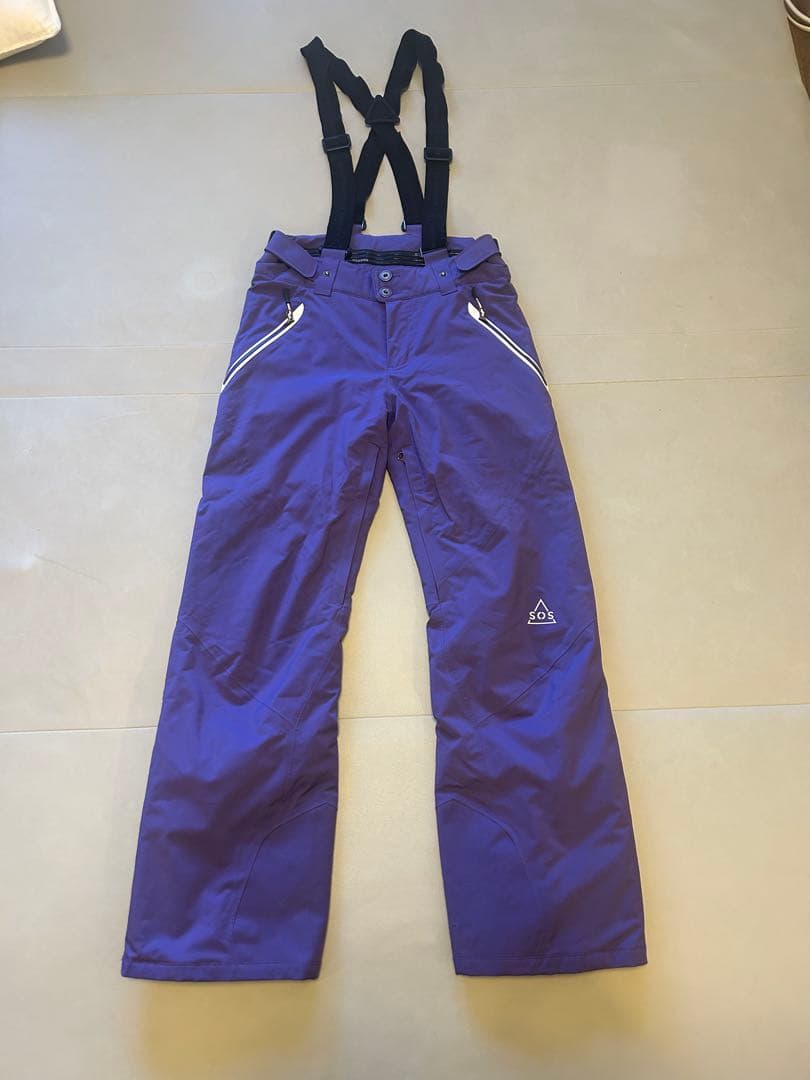 SOS スキーウェア 上下セット レディース 34 グリーン×パープル