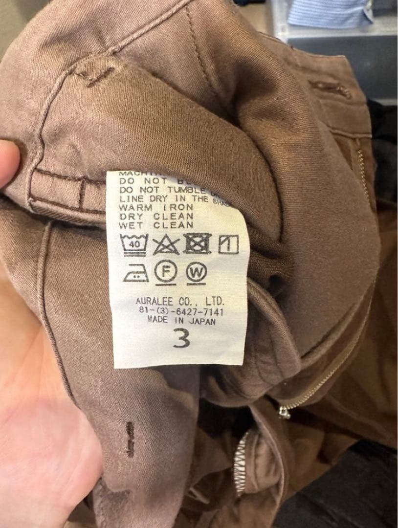 【auralee】WASHED FINX CHINO WIDE PANTS