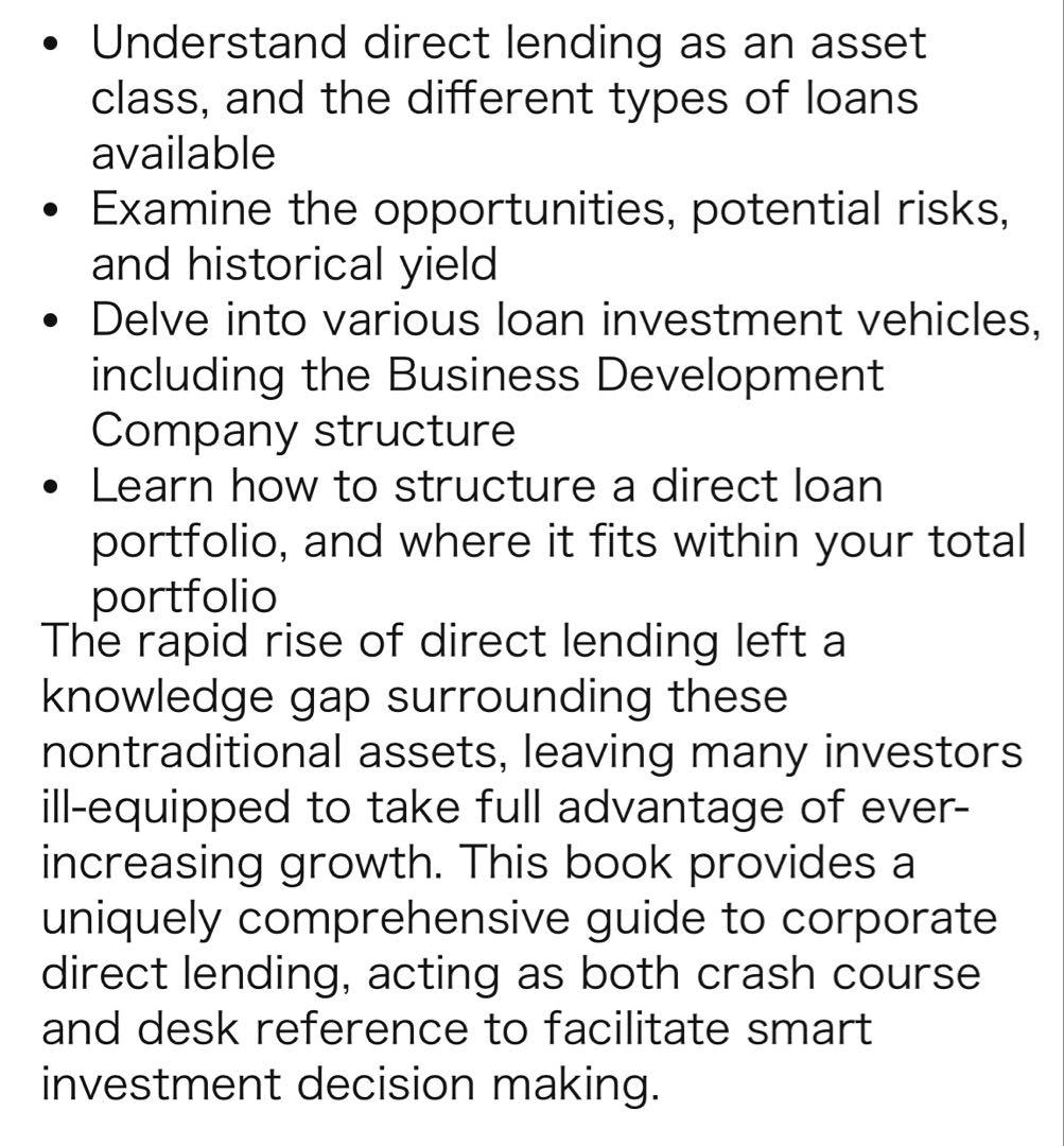 ビジネス・経済 Private Debt STEPHEN L.NESBITT