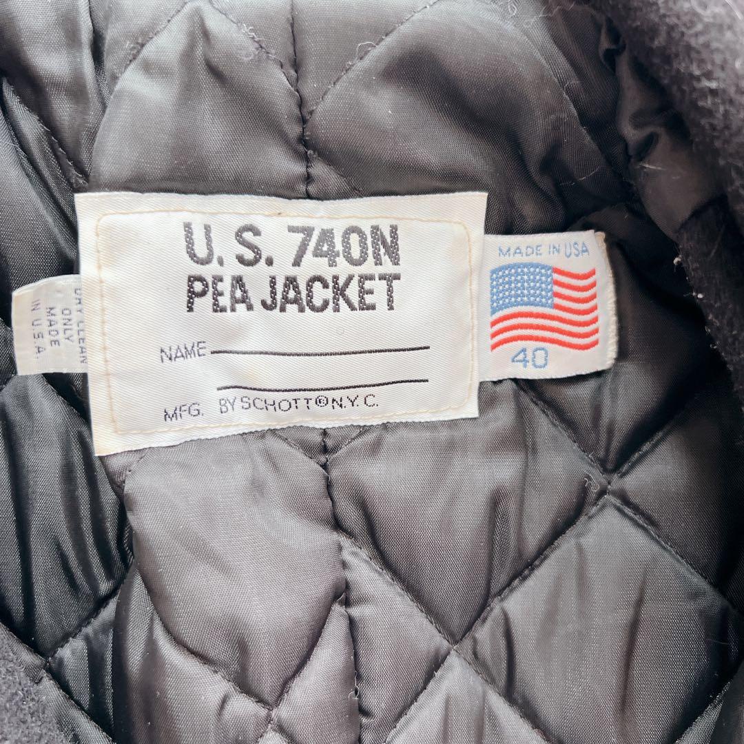【美品✨】Schott ピーコート キルティング U.S. 740N 黒 40