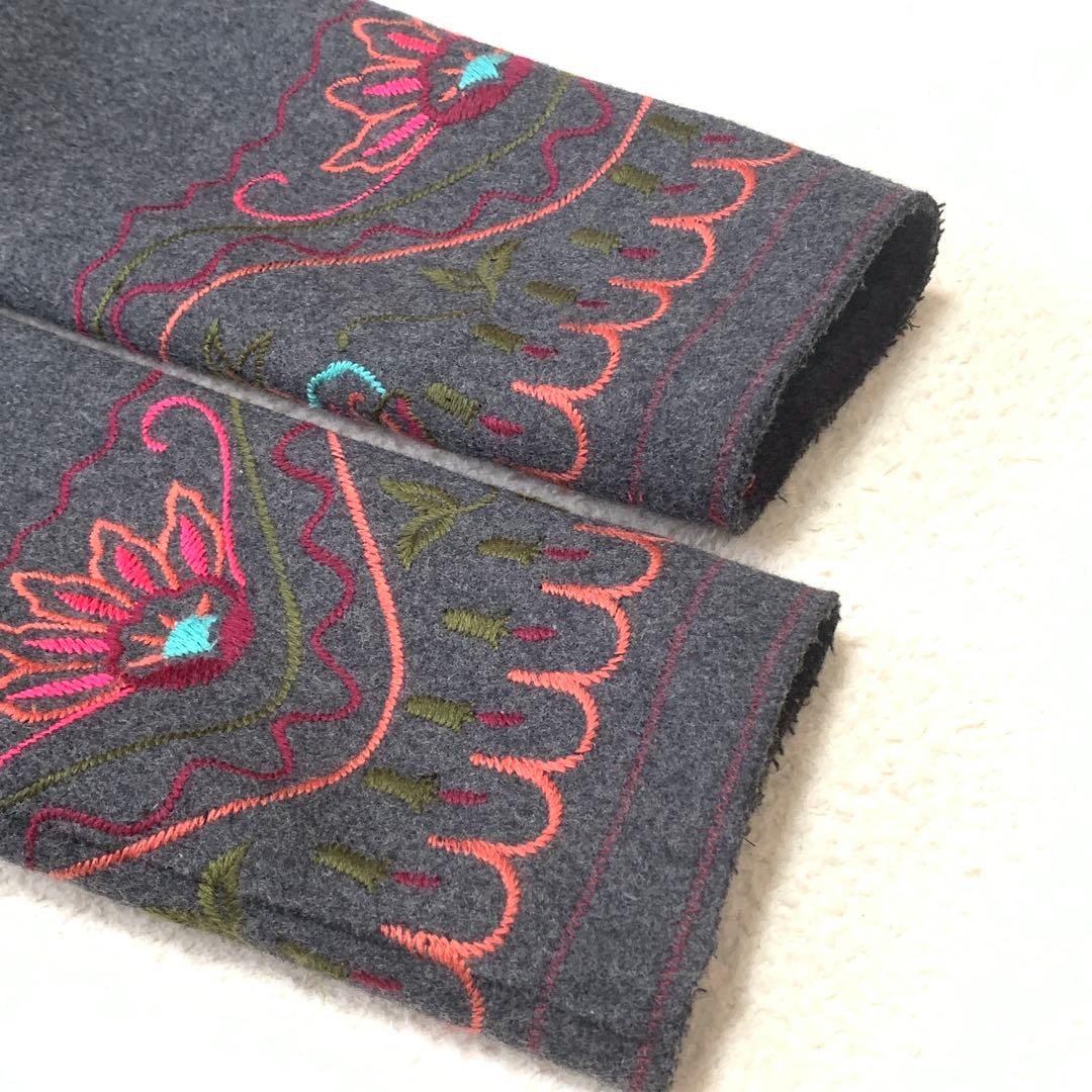 ★ ぷ一さん様　マックスマーラロングコート❤︎ダブルフェイス❤︎花柄刺繍Aライン　M