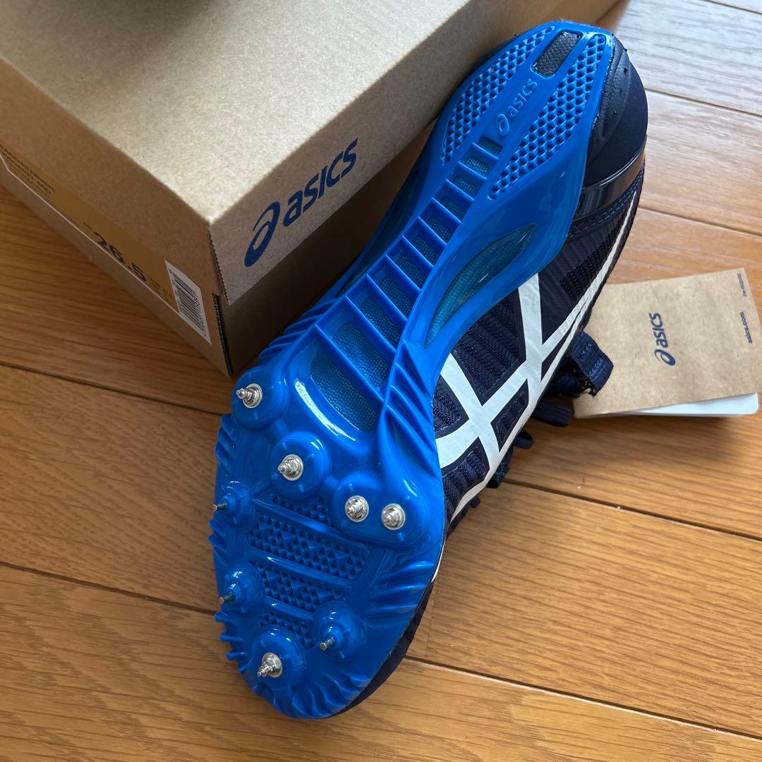 新品アシックス陸上スパイク26.5cmSPBLADE9saicsネイビー短距離