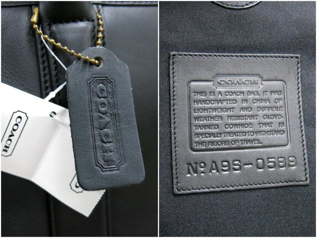 COACH コーチ／カーフレザー／ガーメントケース／ブラック