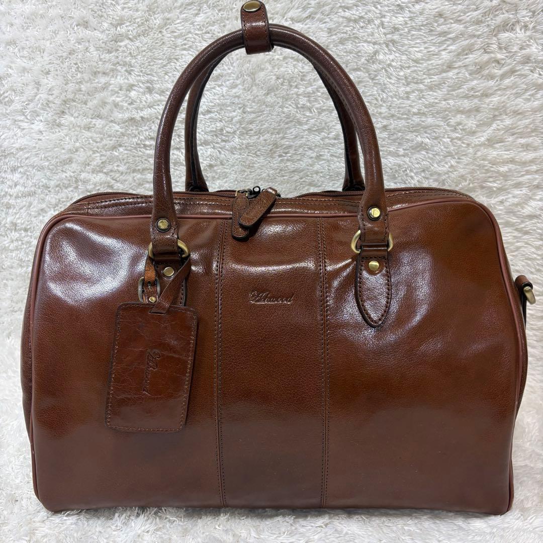 【希少/高級本革】Ashwood レザー ボストンバッグ 2way ブラウン