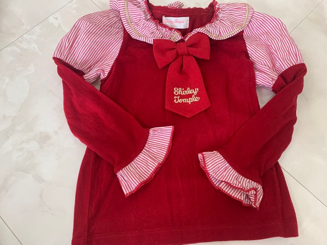 シャーリーテンプル♡りす♡りんご♡バスケットワンピースカットソー２着セット100