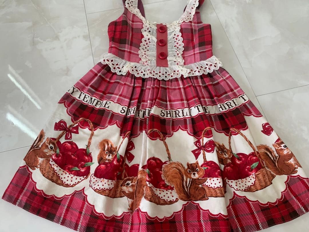 シャーリーテンプル♡りす♡りんご♡バスケットワンピースカットソー２着セット100