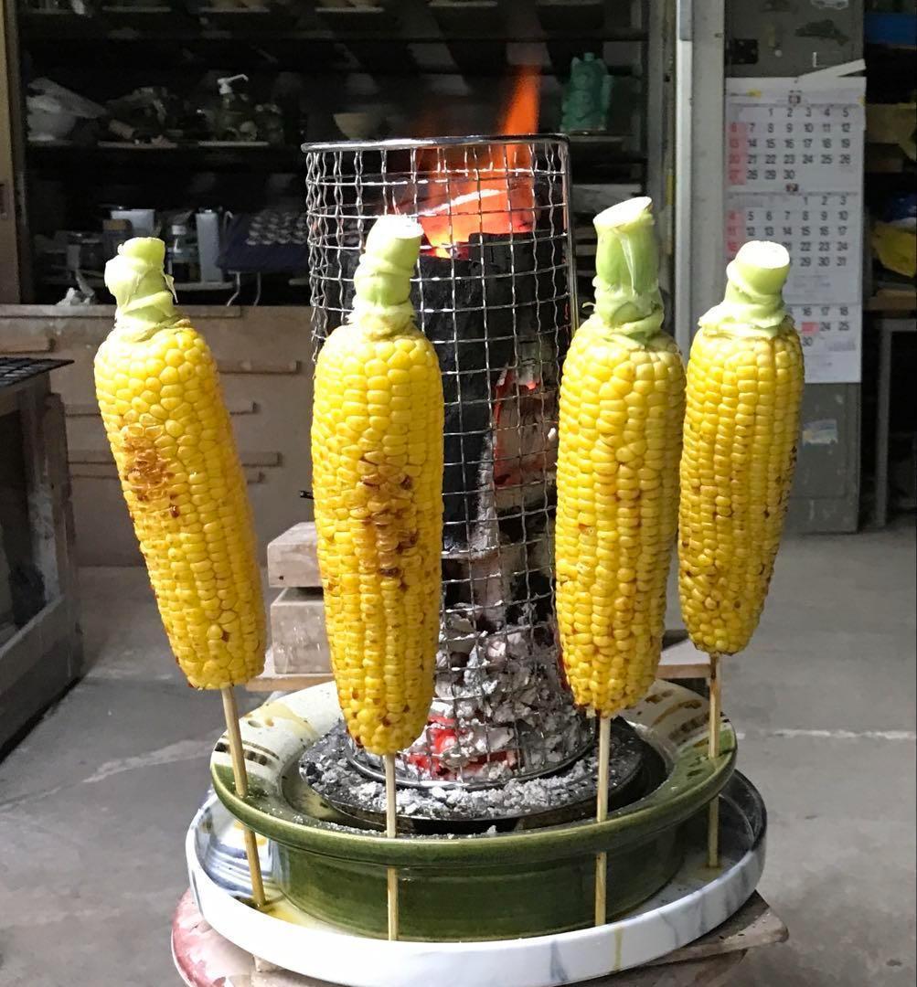 【美濃焼】串匠~黒(つやけし)~　串物を炭焼き　七輪/魚/肉/野菜/バーベキュー