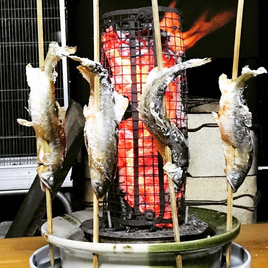 【美濃焼】串匠~黒(つやけし)~　串物を炭焼き　七輪/魚/肉/野菜/バーベキュー