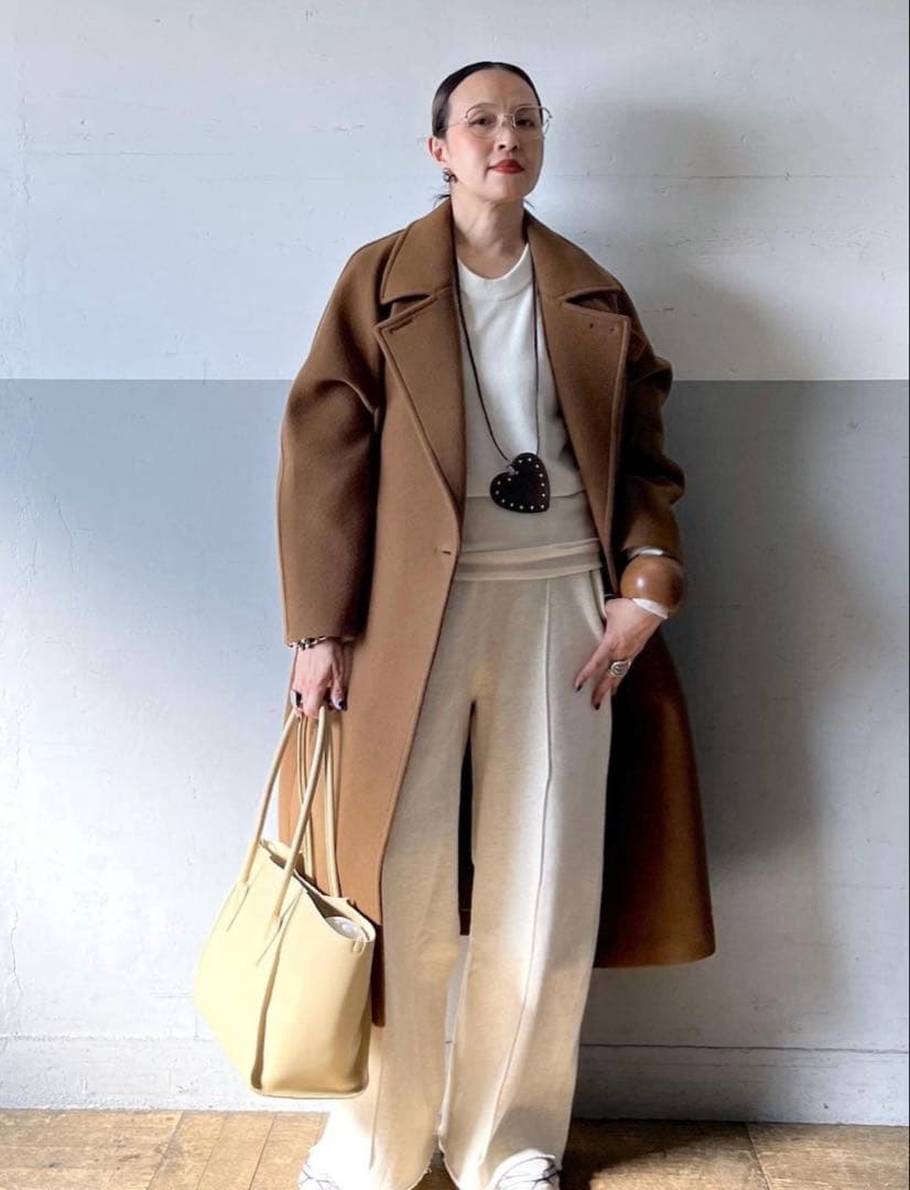 ウールボンディングラグランロングコート アダムエロペ