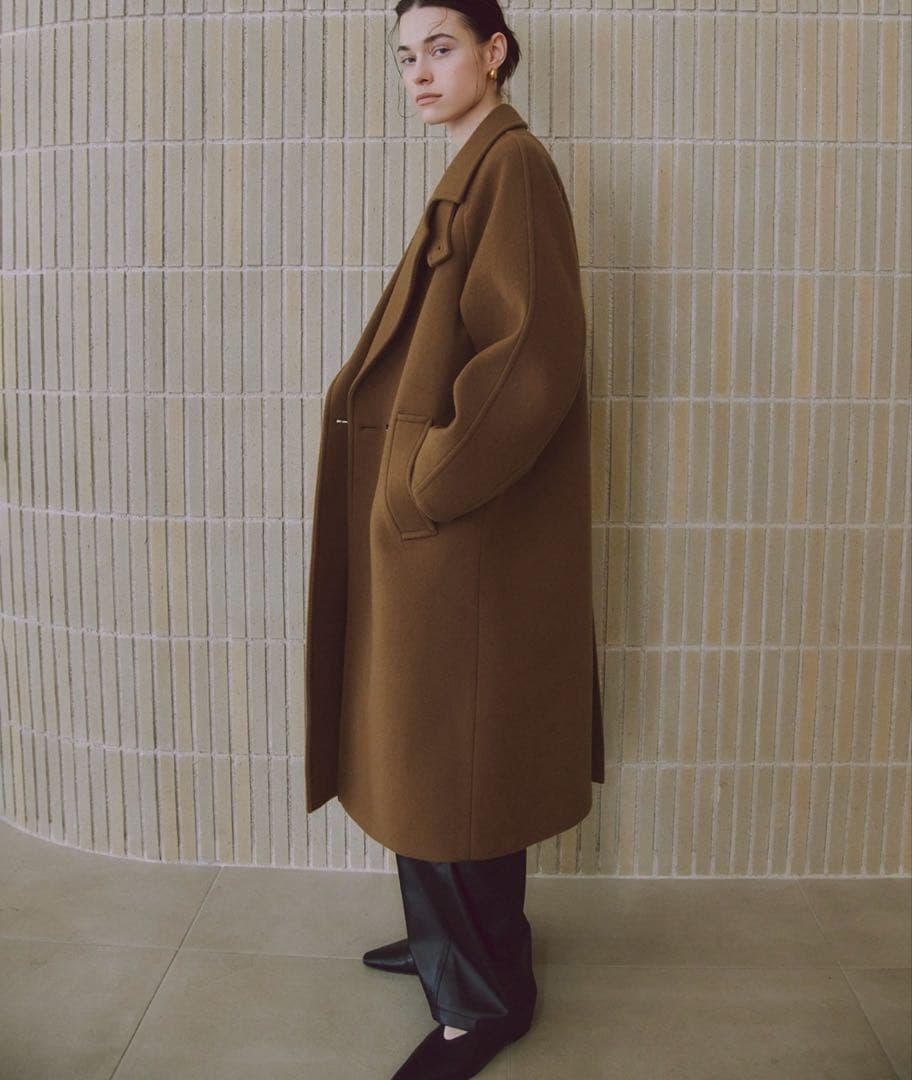ウールボンディングラグランロングコート アダムエロペ