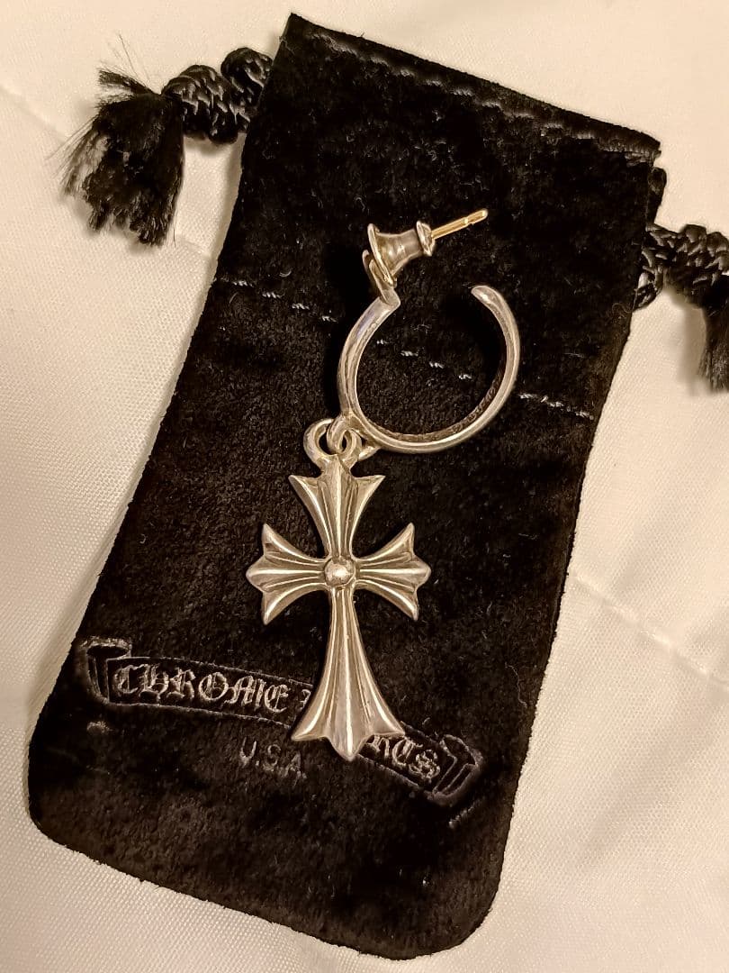 クロムハーツ タイニークロスフープ イヤリング ピアス シルバー 925