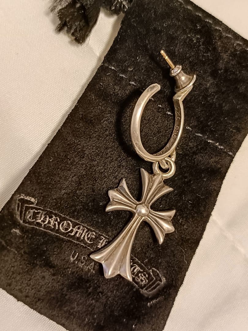 クロムハーツ タイニークロスフープ イヤリング ピアス シルバー 925