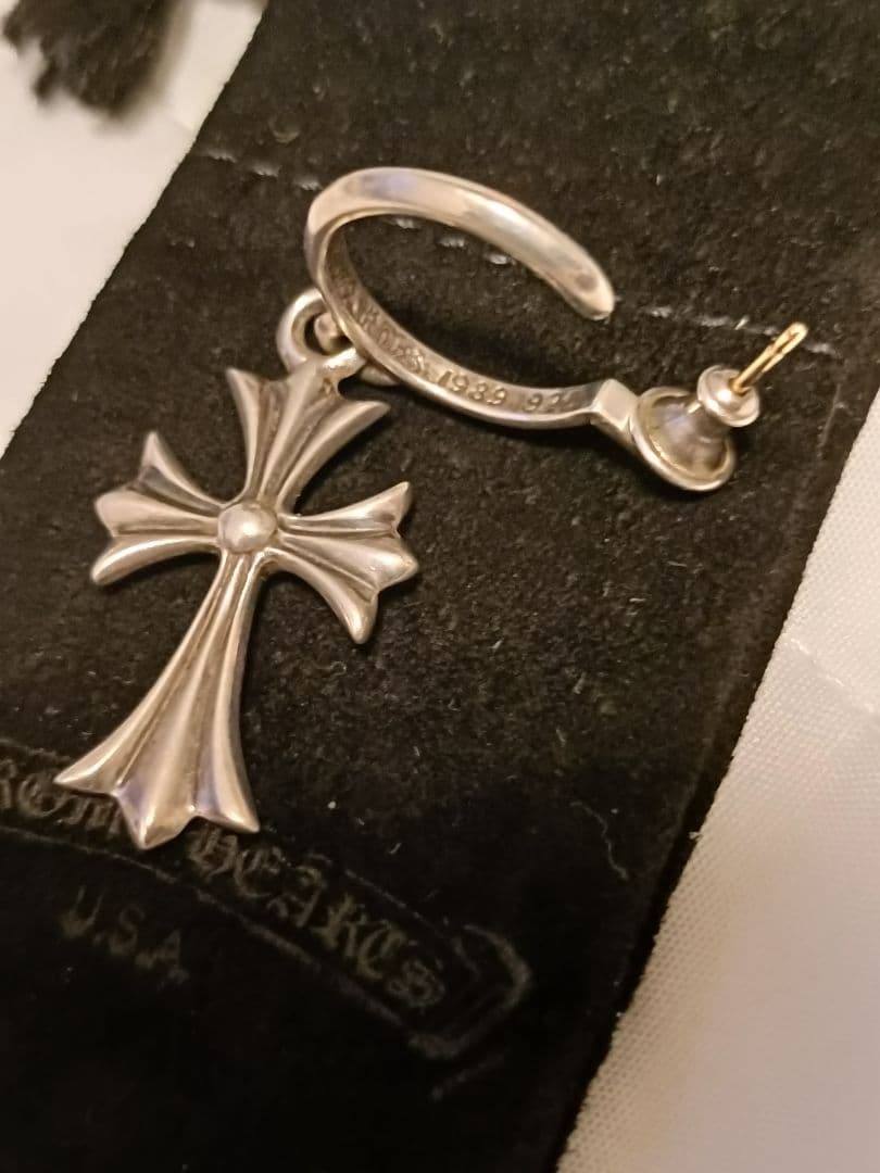 クロムハーツ タイニークロスフープ イヤリング ピアス シルバー 925