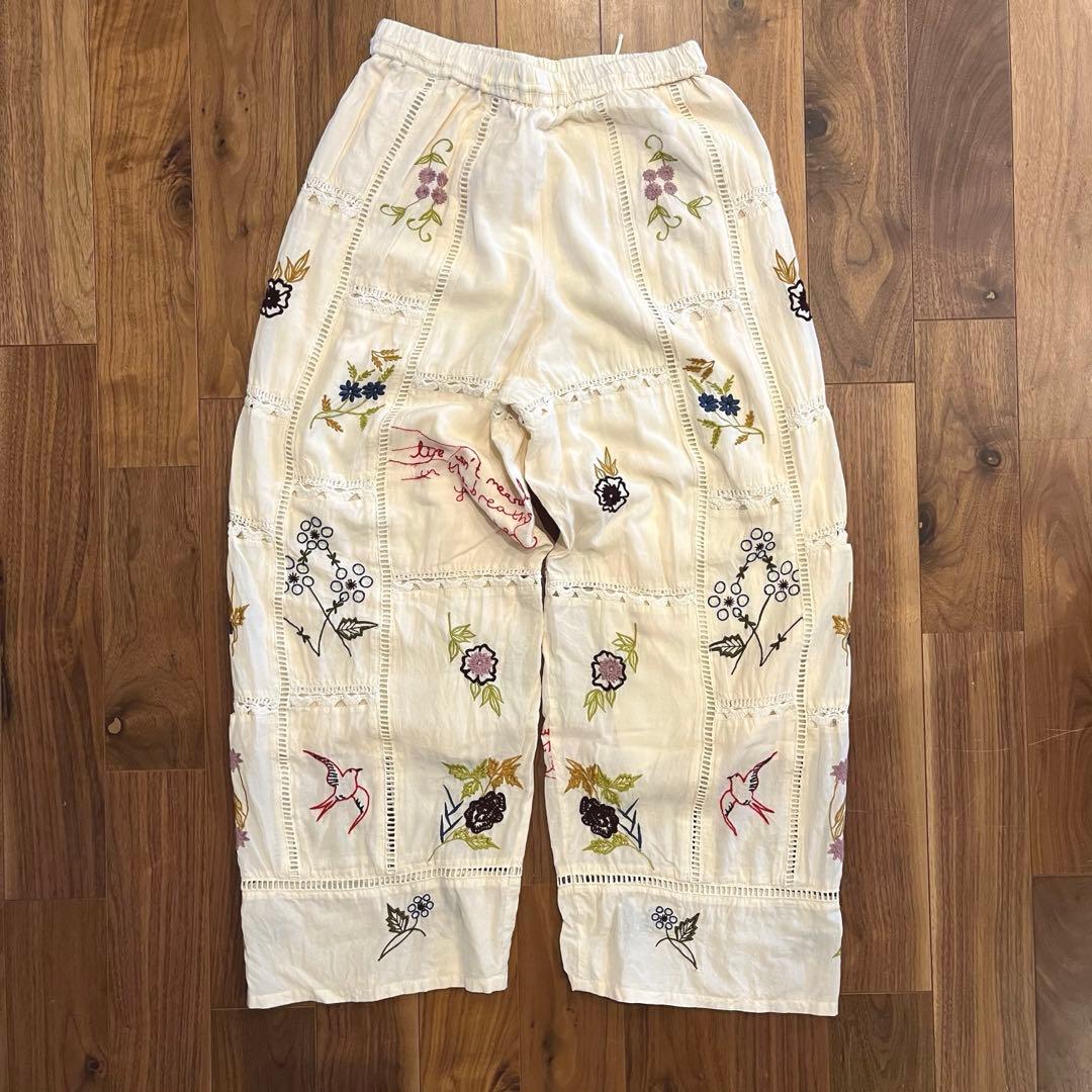 TODAYFUL Embroidery Patchwork パンツ エクリュ38
