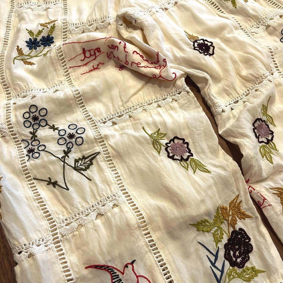 TODAYFUL Embroidery Patchwork パンツ エクリュ38