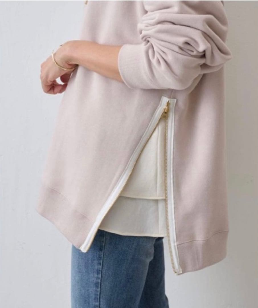 ビアズリー　サイドジップ裏起毛プルオーバー