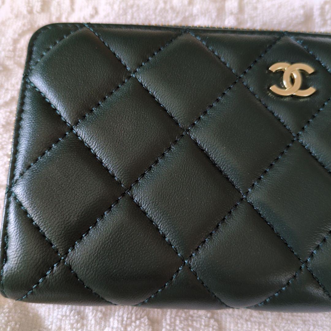 J*L様 CHANEL グリーン キルティング 長財布　ノベルティ
