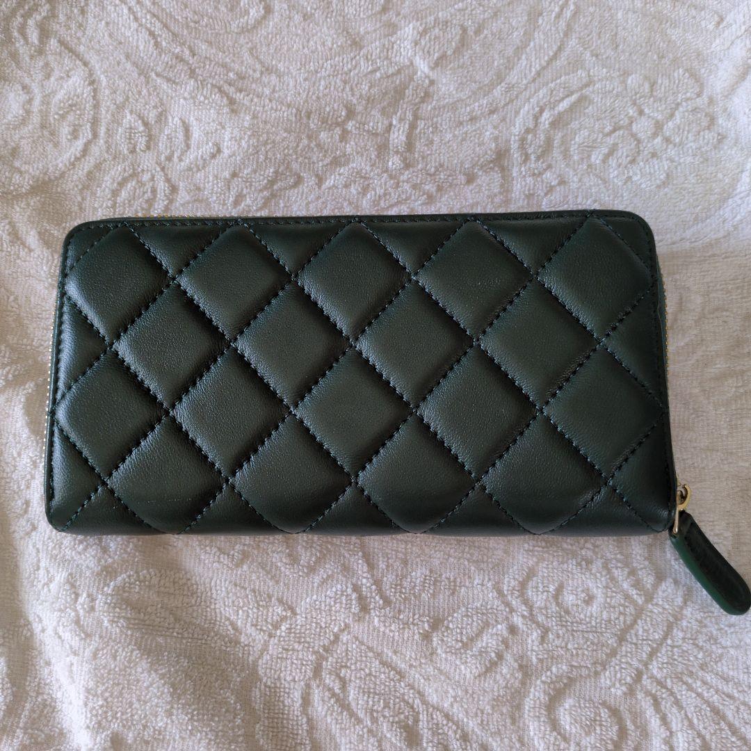 J*L様 CHANEL グリーン キルティング 長財布　ノベルティ