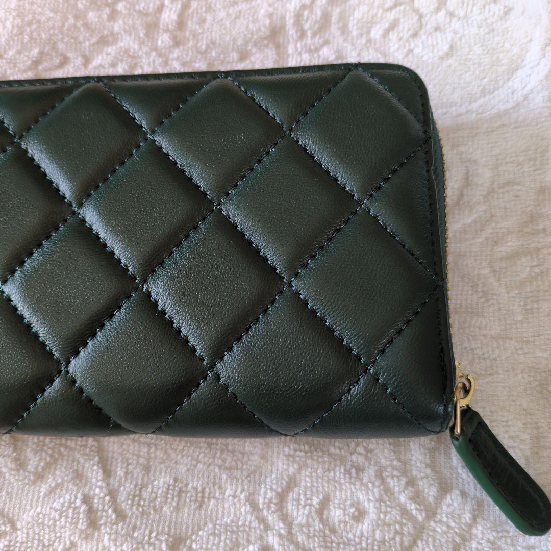 J*L様 CHANEL グリーン キルティング 長財布　ノベルティ