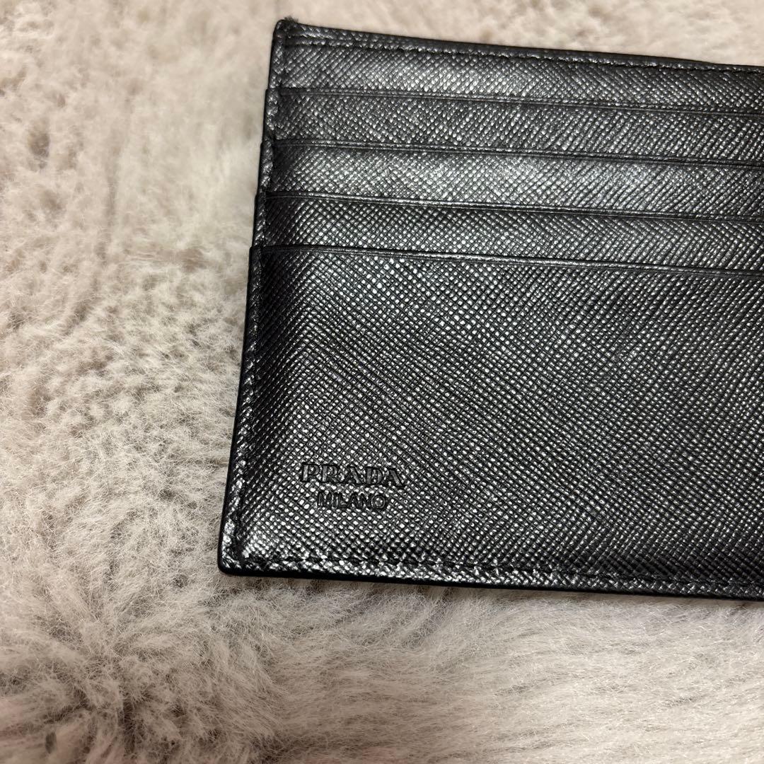 プラダ PRADA 折り財布 三角プレート ナイロン ブラック