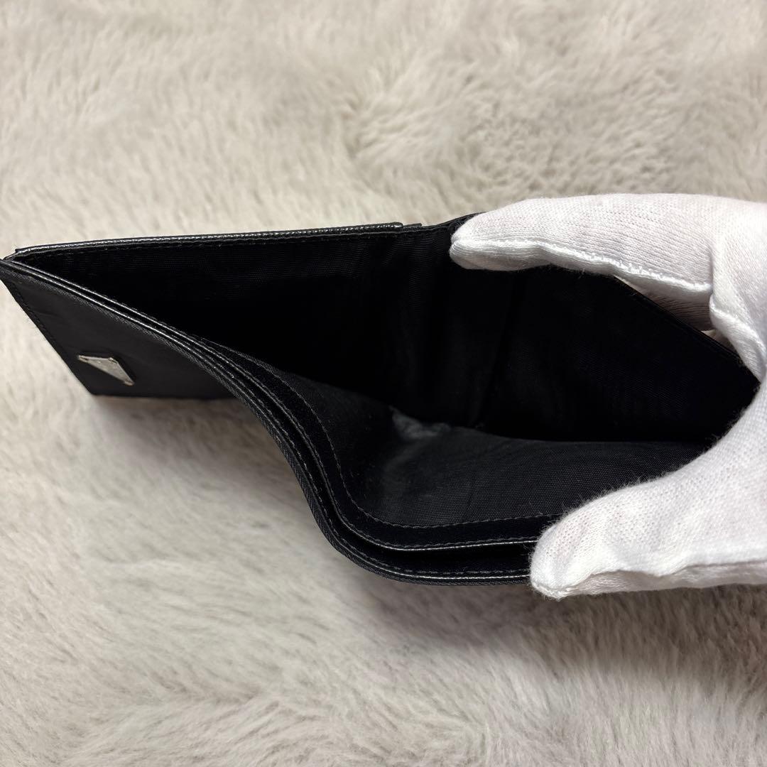プラダ PRADA 折り財布 三角プレート ナイロン ブラック