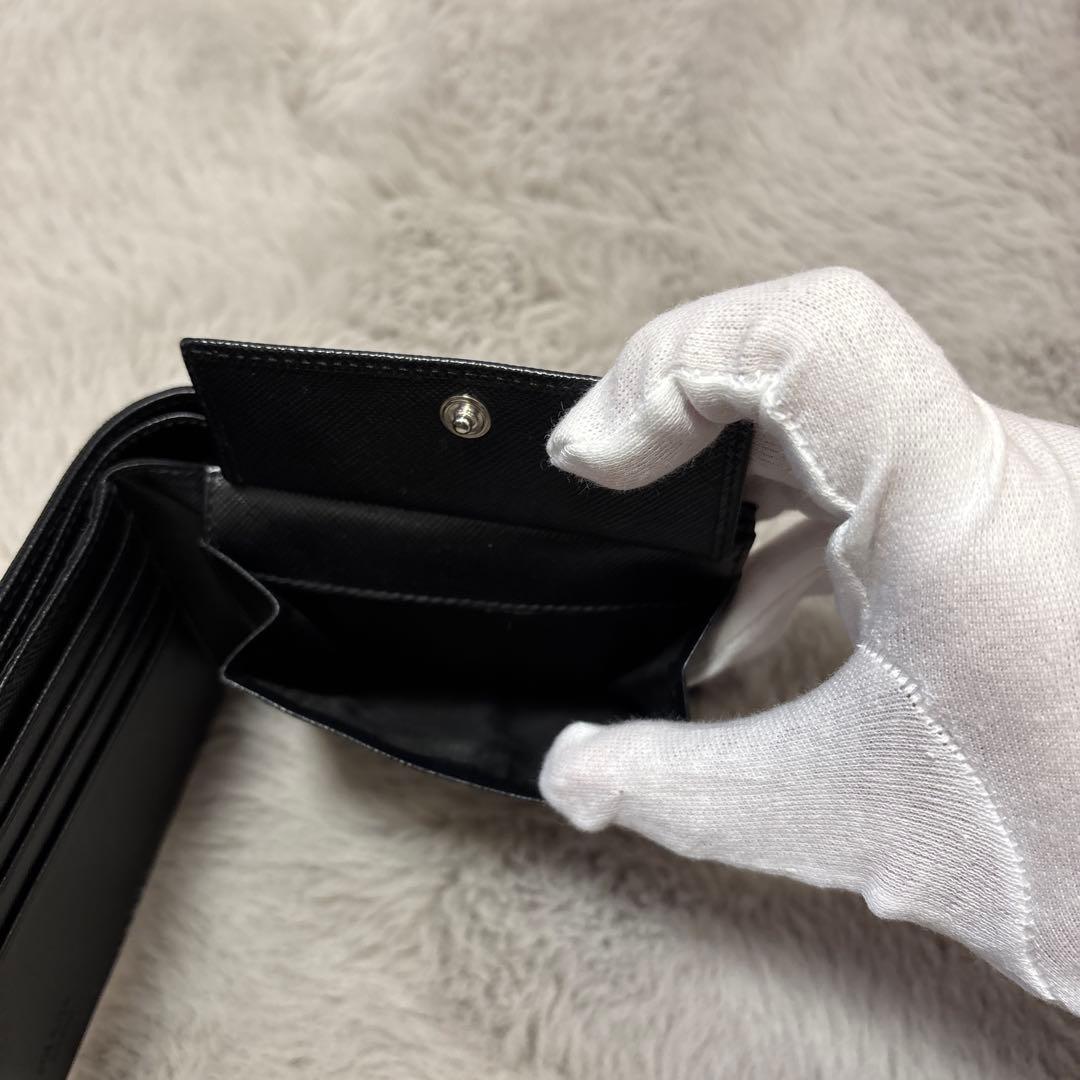 プラダ PRADA 折り財布 三角プレート ナイロン ブラック