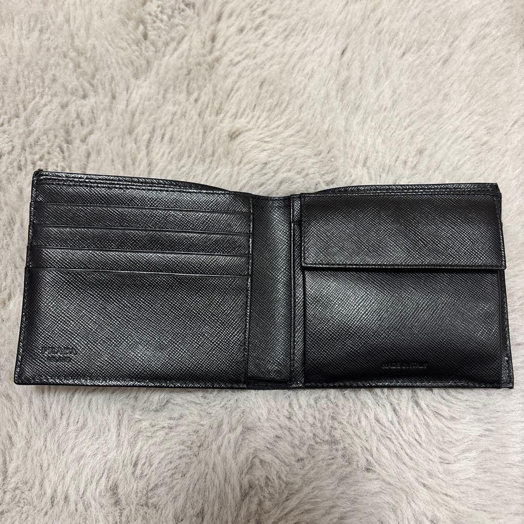 プラダ PRADA 折り財布 三角プレート ナイロン ブラック