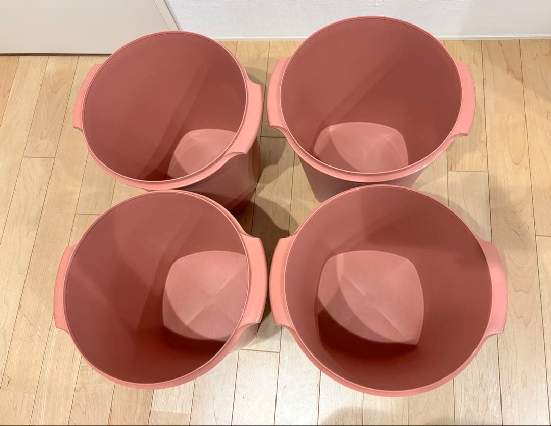 タッパーウェア　マキシクイーンデコレーター　サーモンピンク　大サイズ　4個セット