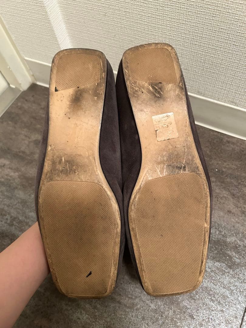 sergio rossi グレー フラットスリッパ　2wayムートン　バブーシュ