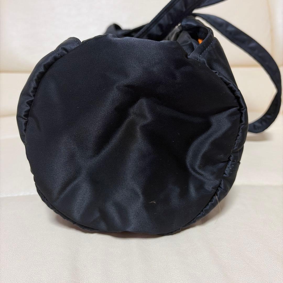 PORTER ブラックナイロンドラムバッグ