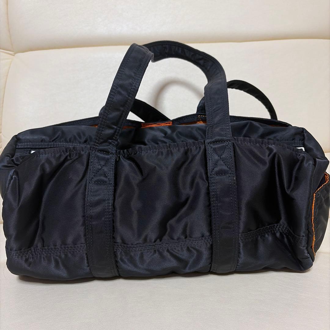 PORTER ブラックナイロンドラムバッグ