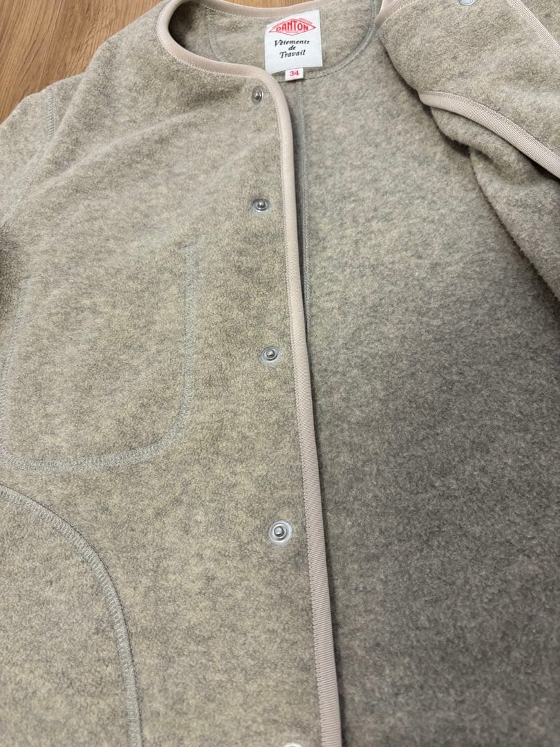ダントン フリース　ノーカラージャケット　34