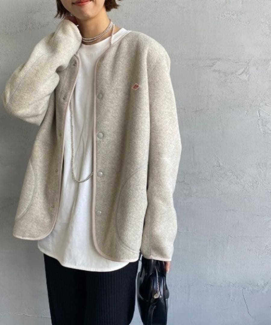 ダントン フリース　ノーカラージャケット　34