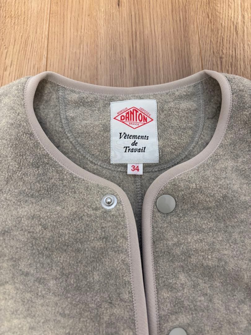 ダントン フリース　ノーカラージャケット　34