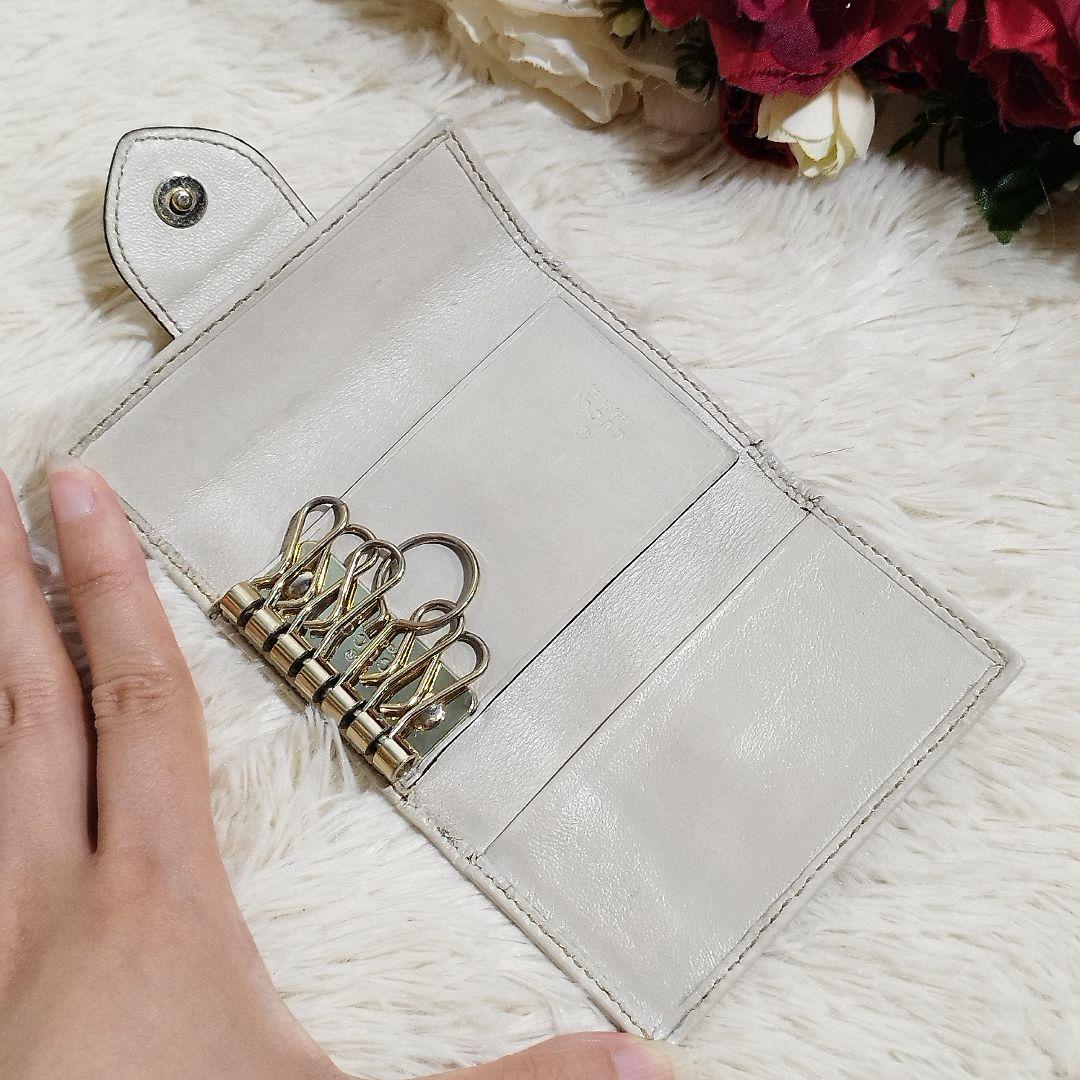 極美品♡GUCCI グッチ 6連 GGキャンバス ハート金具 キーケース