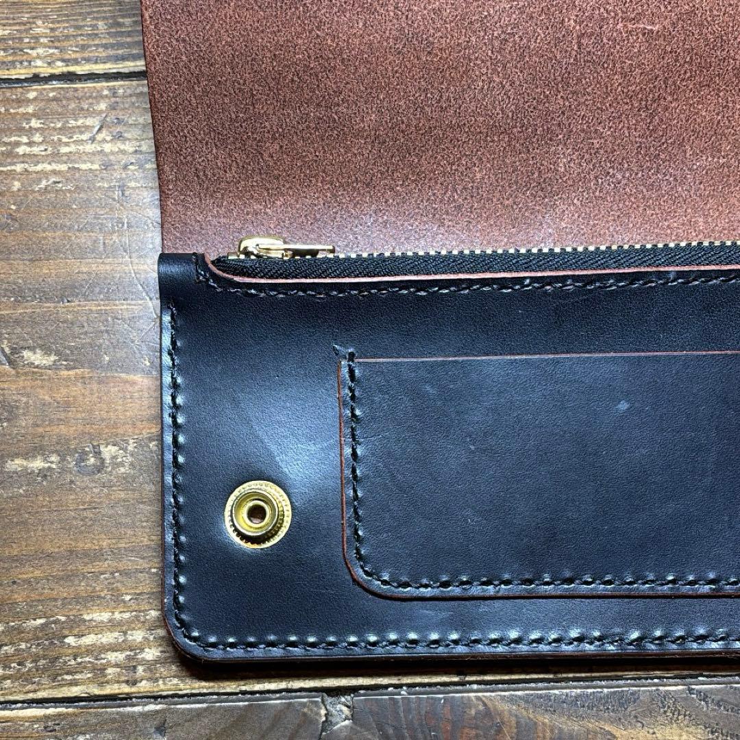 一点物 茶芯レザー トラッカーウォレット＆チェーン