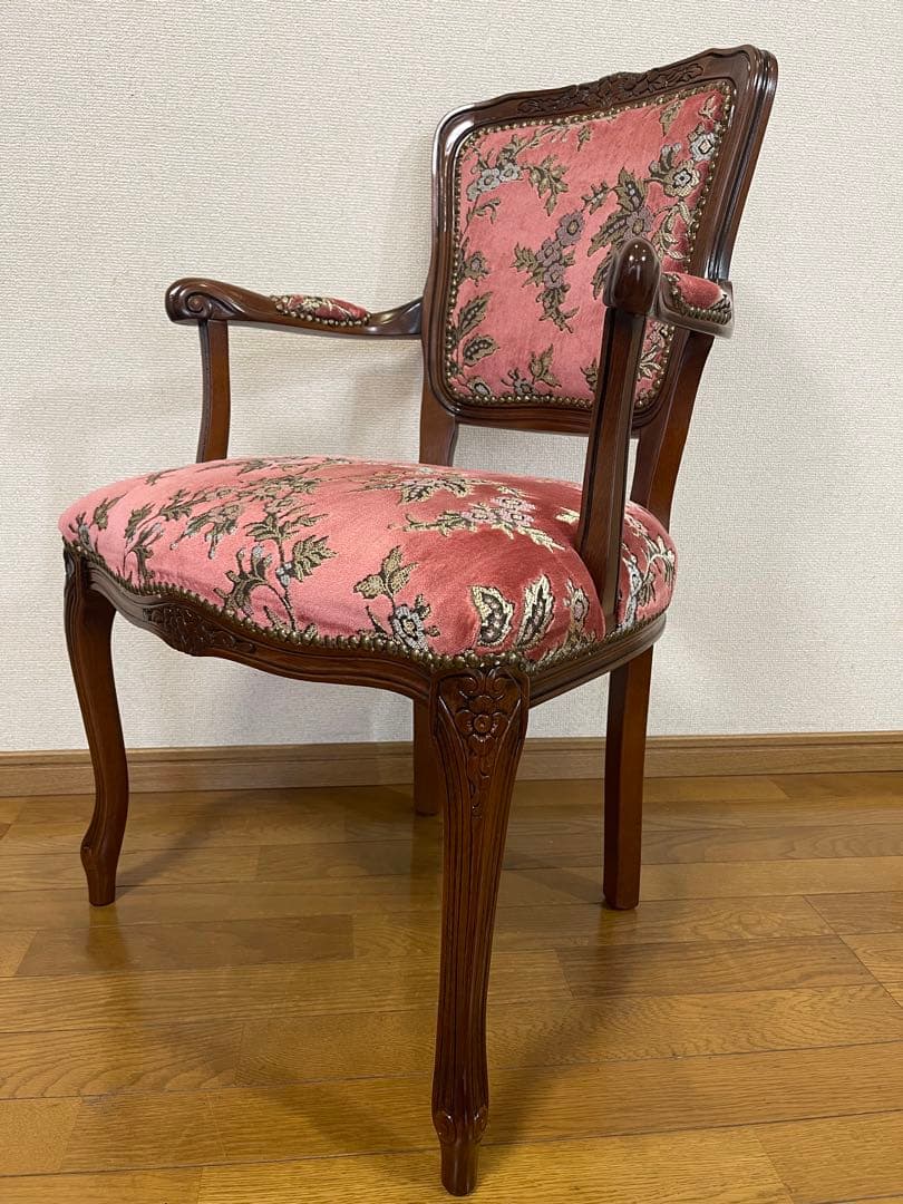アンティーク ロココ調ピンク 椅子